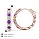 3 - Anna 2.40 ctw Amethyst and Natural Diamonds (3.50 mm) Hoop Earrings 