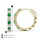 3 - Anna 2.56 ctw Emerald and Natural Diamonds (3.50 mm) Hoop Earrings 