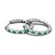 4 - Anna 0.60 ctw Emerald and Natural Diamonds (2.00 mm) Hoop Earrings 