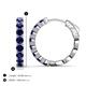 3 - Anna 2.72 ctw Blue Sapphire (3.50 mm) Hoop Earrings 