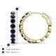 3 - Anna 2.72 ctw Blue Sapphire (3.50 mm) Hoop Earrings 