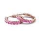 4 - Anna 2.72 ctw Pink Sapphire (3.50 mm) Hoop Earrings 