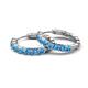 4 - Anna 2.24 ctw Blue Topaz (3.50 mm) Hoop Earrings 