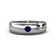 1 - Mateo 0.25 ct (3.50 mm) Round Blue Sapphire Bezel Set Solitaire Men Wedding Ring 