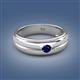 2 - Mateo 0.25 ct (3.50 mm) Round Blue Sapphire Bezel Set Solitaire Men Wedding Ring 