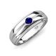 3 - Mateo 0.25 ct (3.50 mm) Round Blue Sapphire Bezel Set Solitaire Men Wedding Ring 