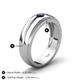 4 - Mateo 0.25 ct (3.50 mm) Round Blue Sapphire Bezel Set Solitaire Men Wedding Ring 