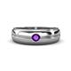 1 - Mateo 0.15 ct (3.50 mm) Round Amethyst Bezel Set Solitaire Men Wedding Ring 