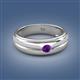 2 - Mateo 0.15 ct (3.50 mm) Round Amethyst Bezel Set Solitaire Men Wedding Ring 