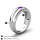 4 - Mateo 0.15 ct (3.50 mm) Round Amethyst Bezel Set Solitaire Men Wedding Ring 
