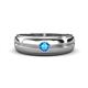 1 - Mateo 0.14 ct (3.50 mm) Round Blue Topaz Bezel Set Solitaire Men Wedding Ring 