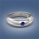 2 - Mateo 0.15 ct (3.50 mm) Round Iolite Bezel Set Solitaire Men Wedding Ring 
