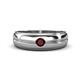 1 - Mateo 0.18 ct (3.50 mm) Round Red Garnet Bezel Set Solitaire Men Wedding Ring 