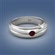 2 - Mateo 0.18 ct (3.50 mm) Round Red Garnet Bezel Set Solitaire Men Wedding Ring 