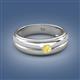 2 - Mateo 0.17 ct (3.50 mm) Round Yellow Sapphire Bezel Set Solitaire Men Wedding Ring 