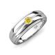 3 - Mateo 0.17 ct (3.50 mm) Round Yellow Sapphire Bezel Set Solitaire Men Wedding Ring 