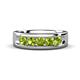 1 - Irvin 0.89 ctw Peridot 5 stone Comfort Fit Men Wedding Band (6 mm) 