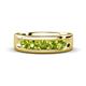 1 - Irvin 0.89 ctw Peridot 5 stone Comfort Fit Men Wedding Band (6 mm) 