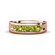 1 - Irvin 0.89 ctw Peridot 5 stone Comfort Fit Men Wedding Band (6 mm) 