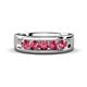 1 - Irvin 0.75 ctw Pink Tourmaline 5 stone Comfort Fit Men Wedding Band (6 mm) 
