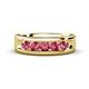 1 - Irvin 0.75 ctw Pink Tourmaline 5 stone Comfort Fit Men Wedding Band (6 mm) 
