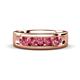 1 - Irvin 0.75 ctw Pink Tourmaline 5 stone Comfort Fit Men Wedding Band (6 mm) 
