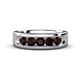 1 - Irvin 0.89 ctw Red Garnet 5 stone Comfort Fit Men Wedding Band (6 mm) 