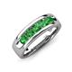 3 - Irvin 0.89 ctw Green Garnet 5 stone Comfort Fit Men Wedding Band (6 mm) 