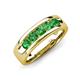 3 - Irvin 0.89 ctw Green Garnet 5 stone Comfort Fit Men Wedding Band (6 mm) 