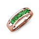 3 - Irvin 0.89 ctw Green Garnet 5 stone Comfort Fit Men Wedding Band (6 mm) 