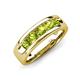 3 - Irvin 0.89 ctw Peridot 5 stone Comfort Fit Men Wedding Band (6 mm) 