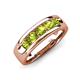 3 - Irvin 0.89 ctw Peridot 5 stone Comfort Fit Men Wedding Band (6 mm) 