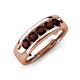 3 - Irvin 0.89 ctw Red Garnet 5 stone Comfort Fit Men Wedding Band (6 mm) 