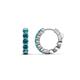 1 - Anika 1.10 ctw Lab Grown Blue Diamonds (3.00 mm) Huggie Earrings 