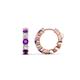 1 - Anika 0.88 ctw Amethyst and Lab Grown Diamonds (3.00 mm) Huggie Earrings 