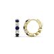 1 - Anika 1.12 ctw Blue Sapphire and Lab Grown Diamonds (3.00 mm) Huggie Earrings 