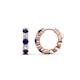 1 - Anika 1.12 ctw Blue Sapphire and Lab Grown Diamonds (3.00 mm) Huggie Earrings 