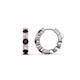 1 - Anika 1.10 ctw Red Garnet and Lab Grown Diamonds (3.00 mm) Huggie Earrings 
