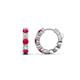 1 - Anika 1.00 ctw Ruby and Lab Grown Diamonds (3.00 mm) Huggie Earrings 