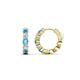 1 - Anika 0.94 ctw Blue Topaz and Lab Grown Diamonds (3.00 mm) Huggie Earrings 