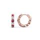 1 - Anika 0.88 ctw Pink Tourmaline and Lab Grown Diamonds (3.00 mm) Huggie Earrings 