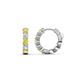 1 - Anika 1.06 ctw Lab Grown Yellow and White Diamonds (3.00 mm) Huggie Earrings 