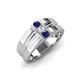 3 - Xavier 0.25 ctw Blue Sapphire and Natural Diamond Three Stone Men Band (8.50 mm) 