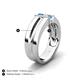 4 - Xavier 0.22 ctw Blue Topaz and Natural Diamond Three Stone Men Band (8.50 mm) 