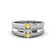 1 - Xavier 0.25 ctw Yellow Sapphire and Natural Diamond Three Stone Men Band (8.50 mm) 
