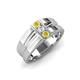 3 - Xavier 0.25 ctw Yellow Sapphire and Natural Diamond Three Stone Men Band (8.50 mm) 