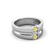 5 - Xavier 0.25 ctw Yellow Sapphire and Natural Diamond Three Stone Men Band (8.50 mm) 