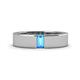 1 - Carter 0.30 ct Baguette Shape Blue Topaz Men Wedding Band (5 mm) 