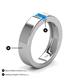 4 - Carter 0.30 ct Baguette Shape Blue Topaz Men Wedding Band (5 mm) 
