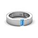 5 - Carter 0.30 ct Baguette Shape Blue Topaz Men Wedding Band (5 mm) 